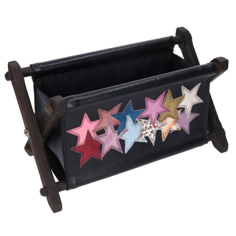 クロムハーツ   REMOTE CONTROLLER RACK リモコンラック セメタリースターパッチエボニーレッグレザーリモコンラック 中古 SJ02 CHROME HEARTS（クロムハーツ） REMOTE CONTROLLER RACK マルチスター