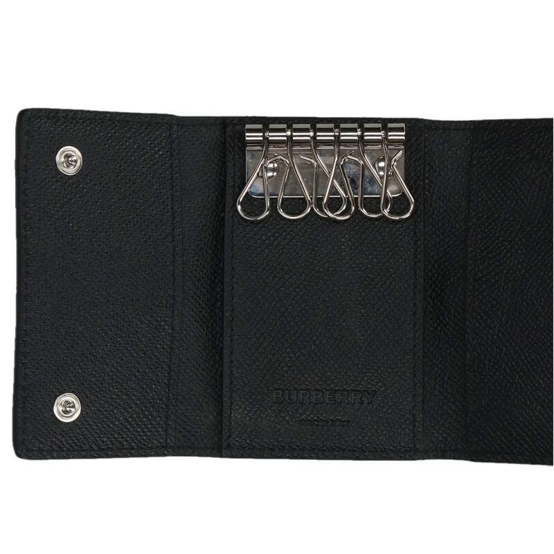 BURBERRY バーバリー 8062815 TBロゴグレイニーレザー6連キーケース  