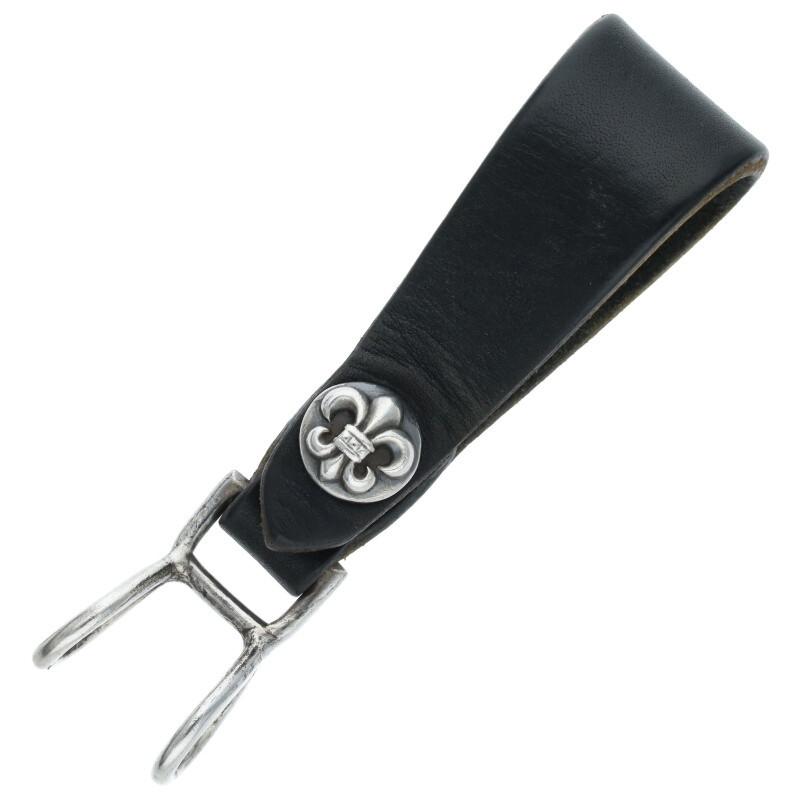クロムハーツ   BELT LOOP BSフレアボールボタンレザーベルトループ 中古 OS06 CHROME HEARTS（クロムハーツ） ベルトループ BELT LOOP BSフレア