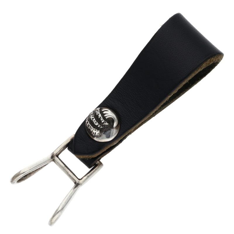 クロムハーツ   BELT LOOP クロウボールボタンレザーベルトループ 中古 GZ11 CHROME HEARTS（クロムハーツ） ベルトループ クロウボールボタン