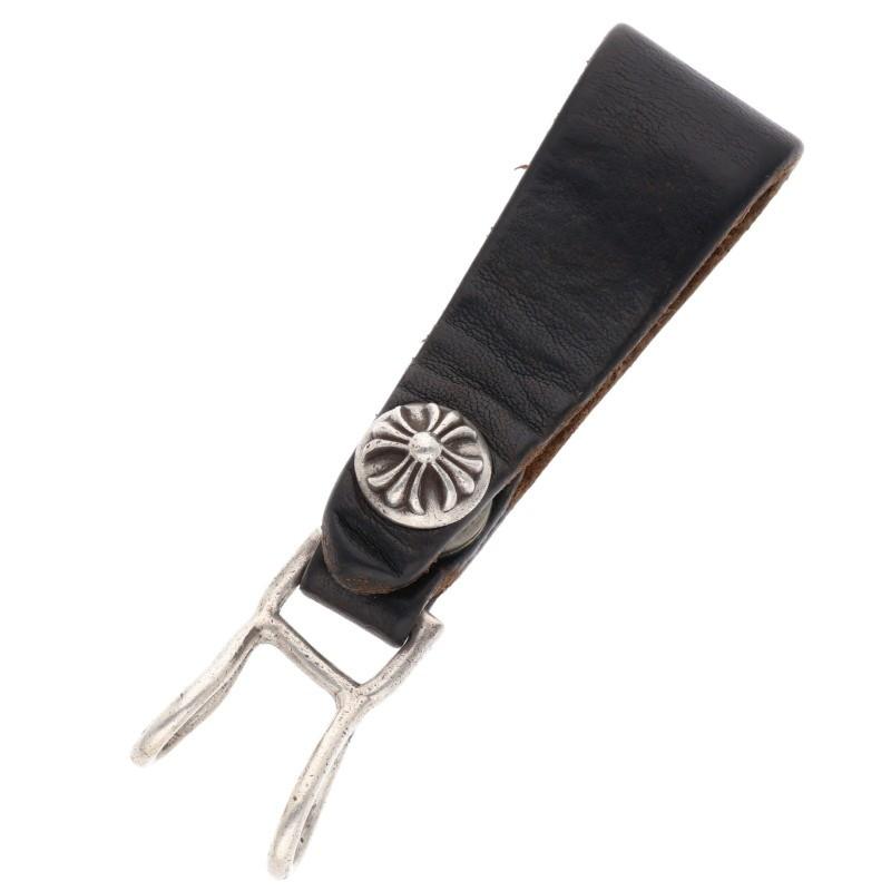 クロムハーツ   BELT LOOP クロスボールボタンレザーベルトループ 中古 OS06 CHROME HEARTS（クロムハーツ） ベルトループ クロスボールボタン