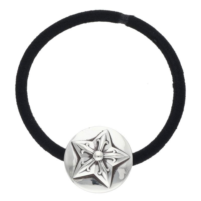 クロムハーツ HAIRBAND スターボタン ヘアゴム シルバーコンチョ CHROME HEARTS（クロムハーツ） HAIRBAND スターボタンヘアゴム