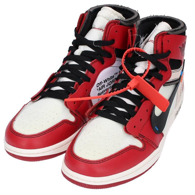 ナイキ オフホワイト NIKE OFF-WHITE AIR JORDAN 1 AA3834-101 サイズ:27.5cm エアジョーダン1スニーカー 中古 SB01｜rinkan｜05