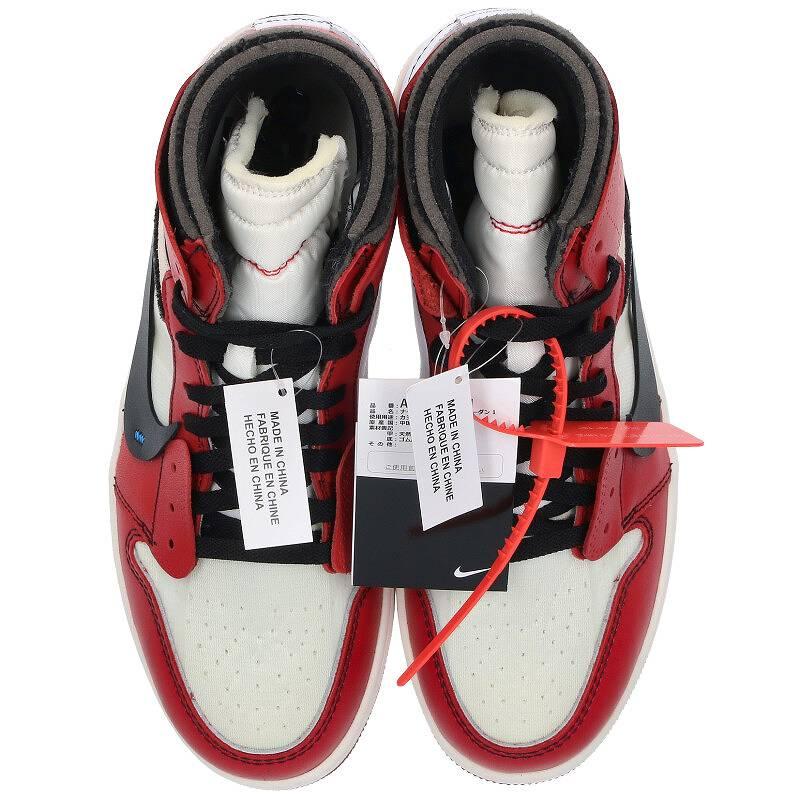 ナイキ オフホワイト NIKE OFF-WHITE AIR JORDAN 1 AA3834-101 サイズ:27.5cm エアジョーダン1スニーカー 中古 SB01｜rinkan｜06