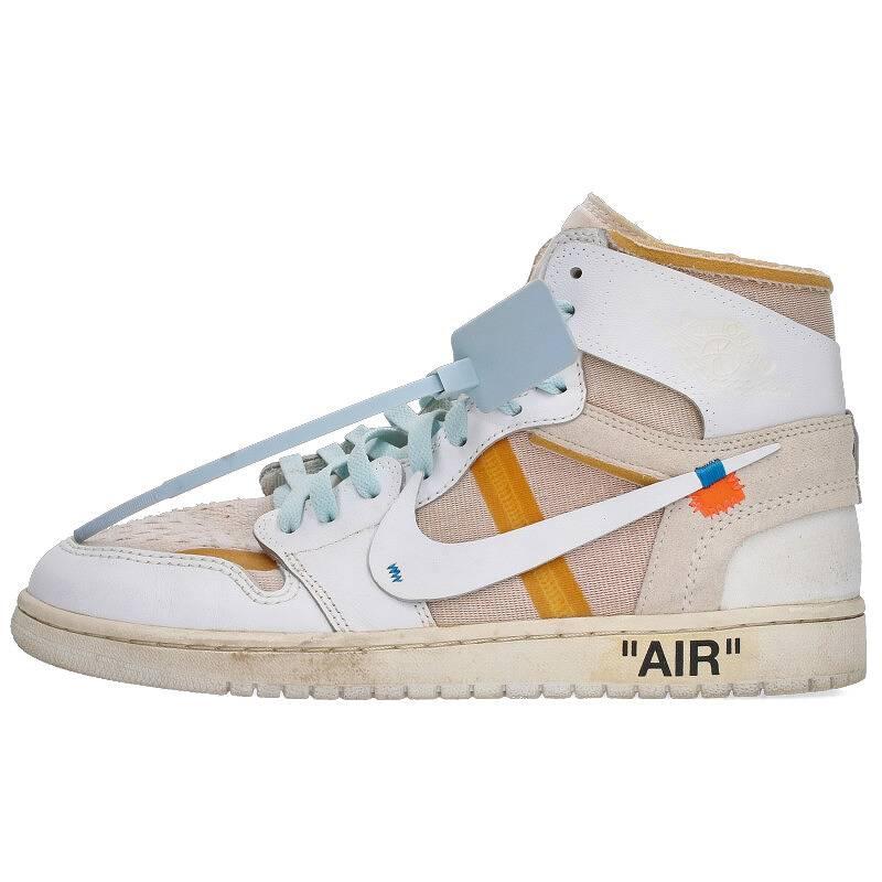 ナイキ オフホワイト スニーカー AIR JORDAN 1 AQ0818-100 28.5cm エア 