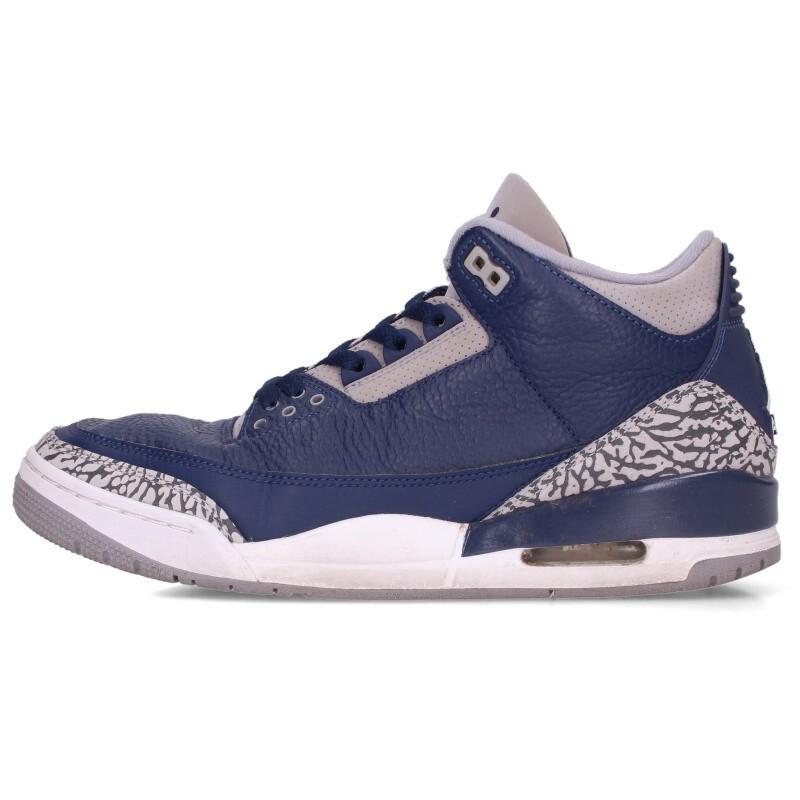 ナイキ サイズ:27.5cm  AIR JORDAN 3 RETRO MIDNIGHT NAVY CT8532-401 エアジョーダン3レトロミッドナイトネイビースニーカー 中古 BS99 NIKE（ナイキ） スニーカー 27.5cm AIR JORDAN 3 RETRO MIDNIGHT NAVY