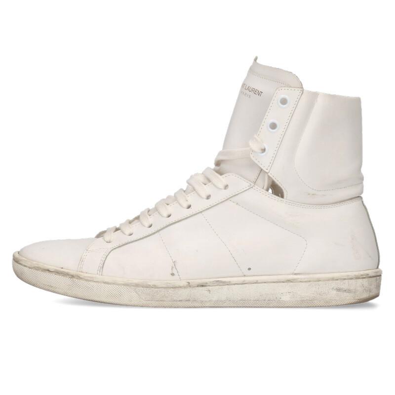 サンローランパリ 417850 ハイカットレースアップレザースニーカー