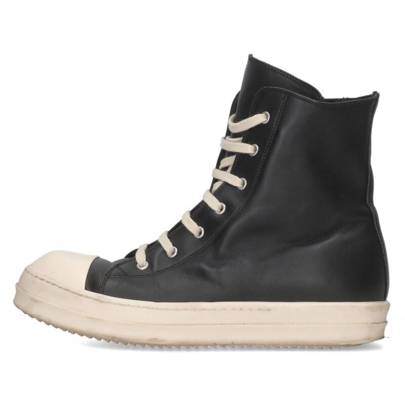 リックオウエンス サイズ:41  RAMONES ラモーンズレザーハイカットスニーカー 中古 OM10 Rick Owens（リック・オウエンス） サイズ:41 RAMONES ラモーンズ