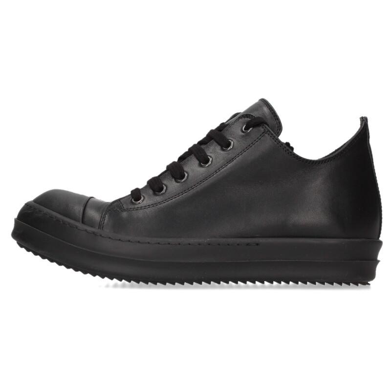 【美品】リックオウエンス　ラモーンズ　ローカット　スニーカー　レザー　ブラック Rick Owens（リック・オウエンス） スニーカー サイズ:40 RAMONES LOW