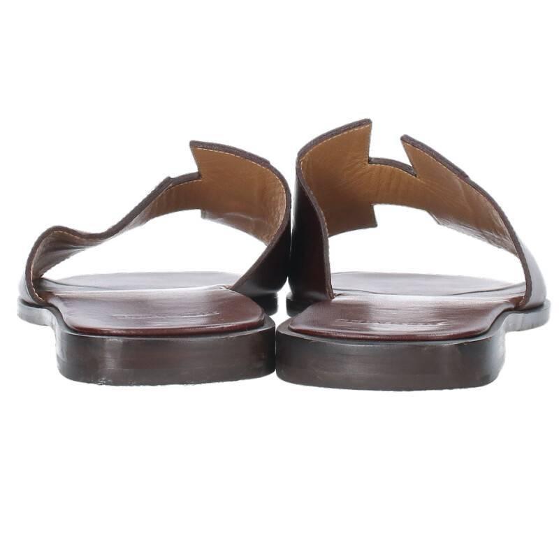 エルメス HERMES サイズ:40 Hロゴ レザーサンダル 中古 BS99 :15480 ...