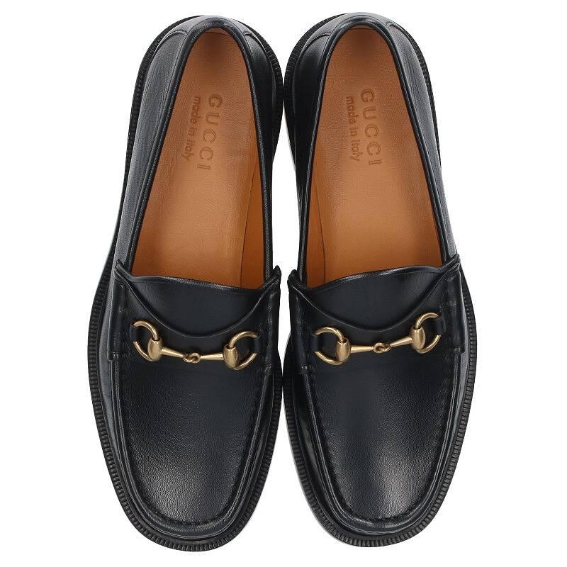 グッチ GUCCI 723562 サイズ:8 ホースビットレザーローファー 中古 
