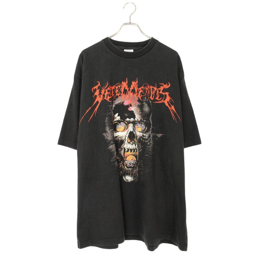 ヴェトモン サイズ:XS  17AW  OVERSIZED HEAVY L PRINT TEE MAH18TR34 オーバーサイズヘビーメタルスカルプリントTシャツ 中古 SB01 VETEMENTS（ヴェトモン） サイズ:S 17AW OVERSIZED HEAVY METAL PRINT