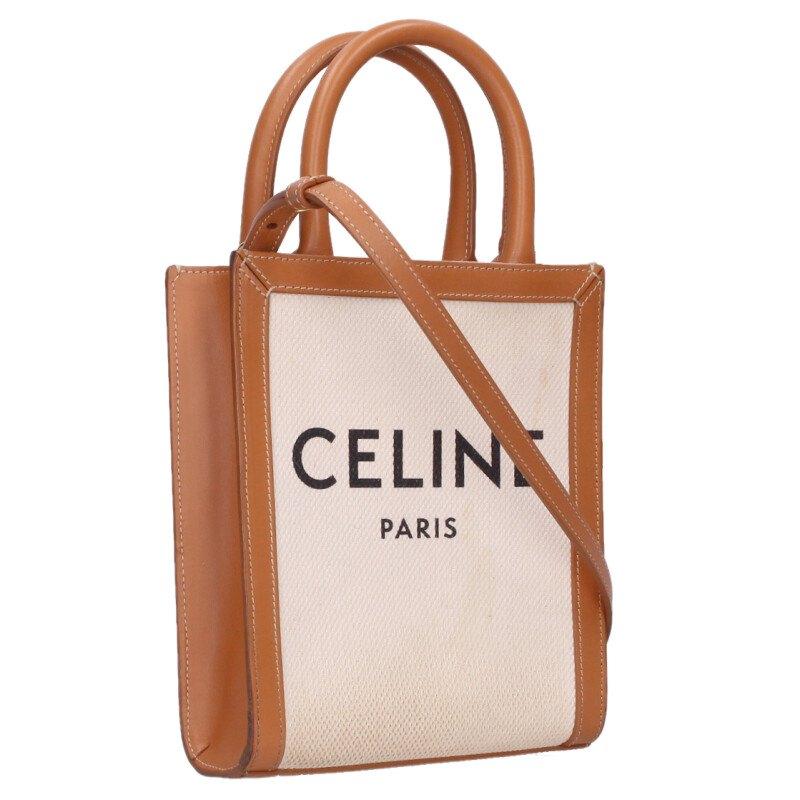 CELINE（セリーヌ） ミニ バーティカルカバ 2WAYロゴプリント 