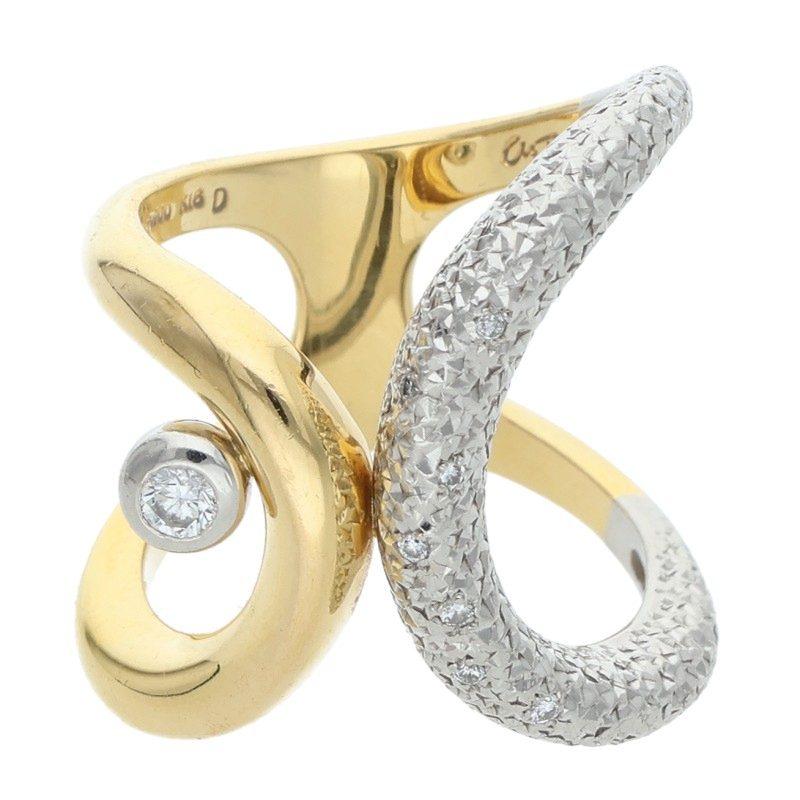 アズタイム サイズ:13号 K18YG PT900コンビ1ダイヤリング 中古 BS99