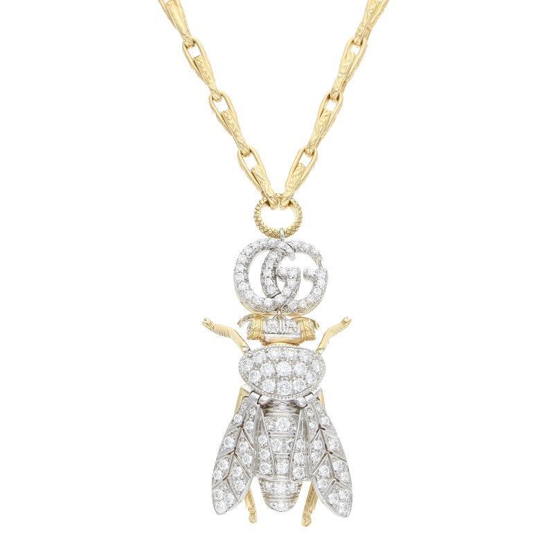 GUCCI グッチ ネックレス BEEモチーフK18YGダイヤネックレス GUCCI グッチ ネックレス BEEモチーフK18YGダイヤネックレス