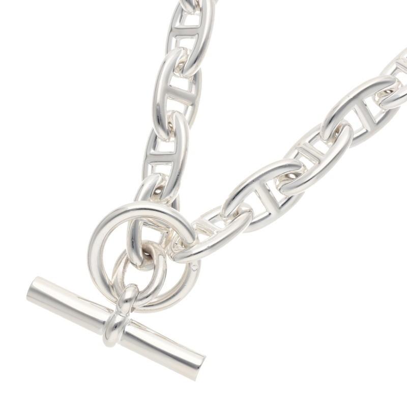 エルメス  Chaine d'Ancre シェーヌダンクルシルバーチョーカーネックレス メンズ GM HERMES（エルメス） GM Chaine d'Ancre シェーヌダンクルシルバー