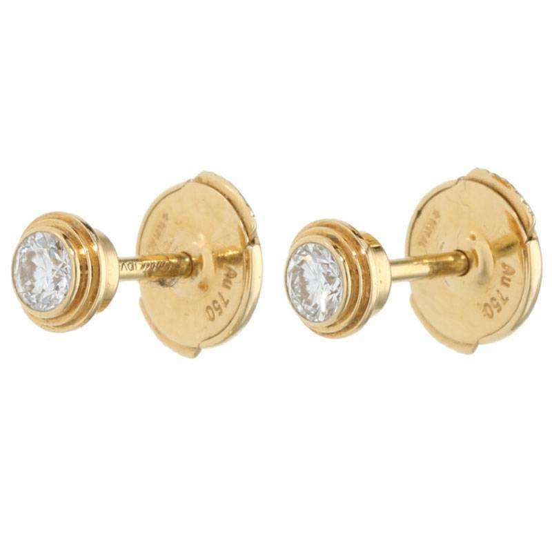 買得 カルティエ ピアス Sj02 中古 K18pgダイヤピアス サイズ Mm ディアマンレジェmm Cartier カルティエ イヤリング メンズ アクセサリー