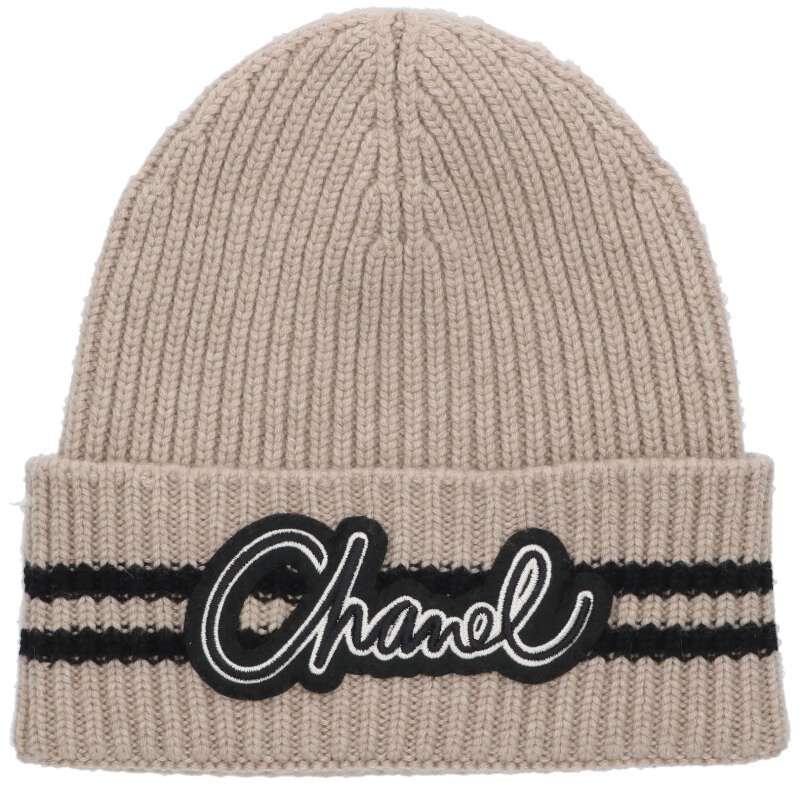CHANEL（シャネル） ロゴワッペンニットキャップビーニー 新古品 SB01