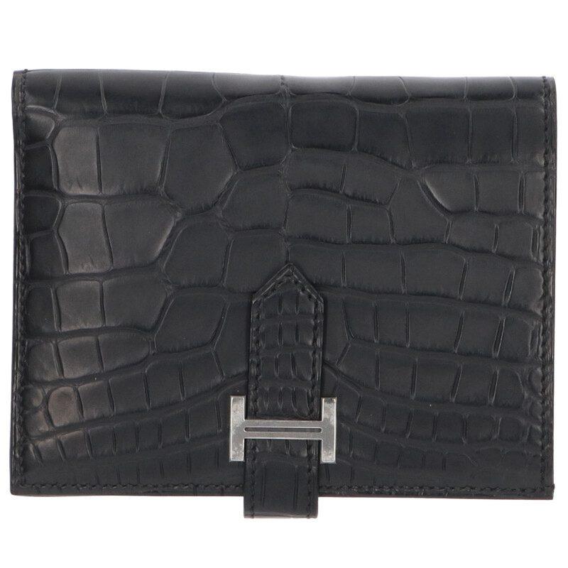 HERMES（エルメス） 財布 ベアンコンパクト W刻印 SV金具アリゲーター