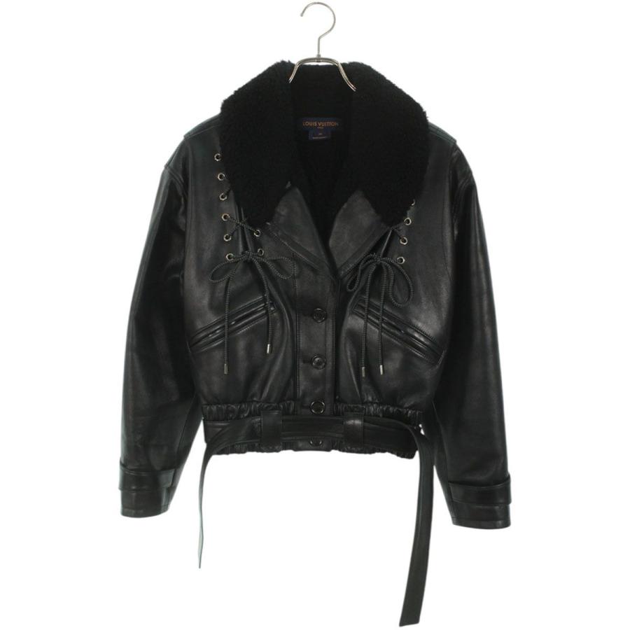 ルイヴィトン サイズ:34  20AW  FJLJ85YRI ベルト付きボアライナーレザージャケット 中古 BS99 LOUIS VUITTON（ルイ・ヴィトン） レザージャケット サイズ:34 20AW
