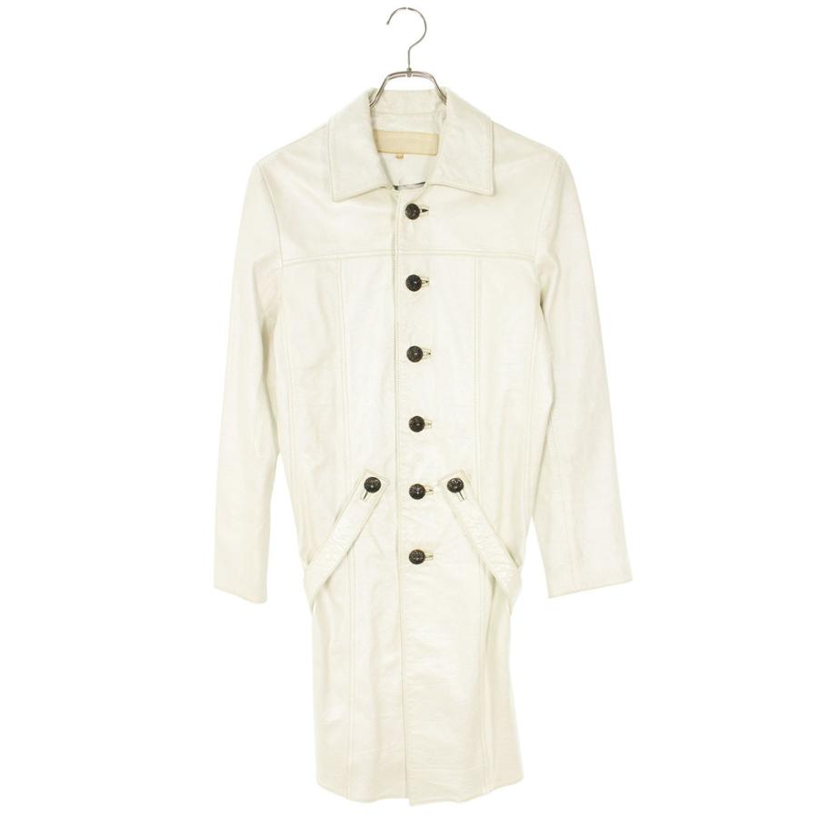 クロムハーツ サイズ:M クロスボールボタンレザーコート 中古 OS06 CHROME HEARTS（クロムハーツ） コート サイズ:M クロスボールボタン