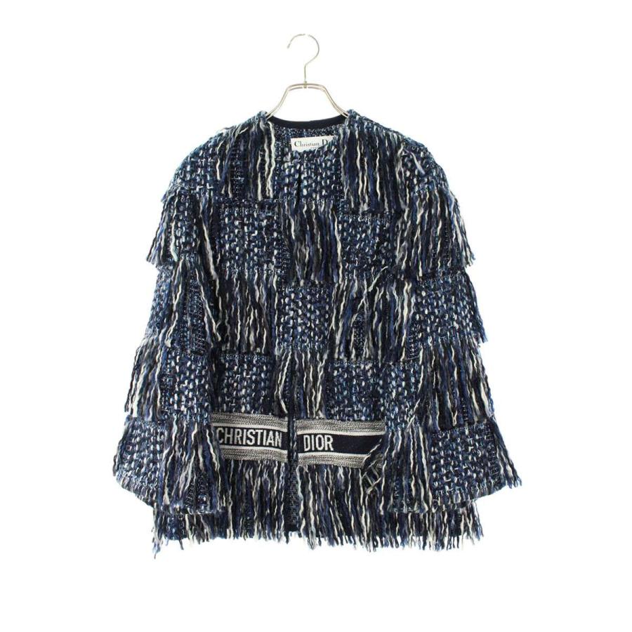 クリスチャンディオール サイズ:34  8E21705A1134 ノーカラーツイードフリンジブルゾン 中古 BS99 Christian Dior（クリスチャン・ディオール） サイズ:34 8E21705A1134