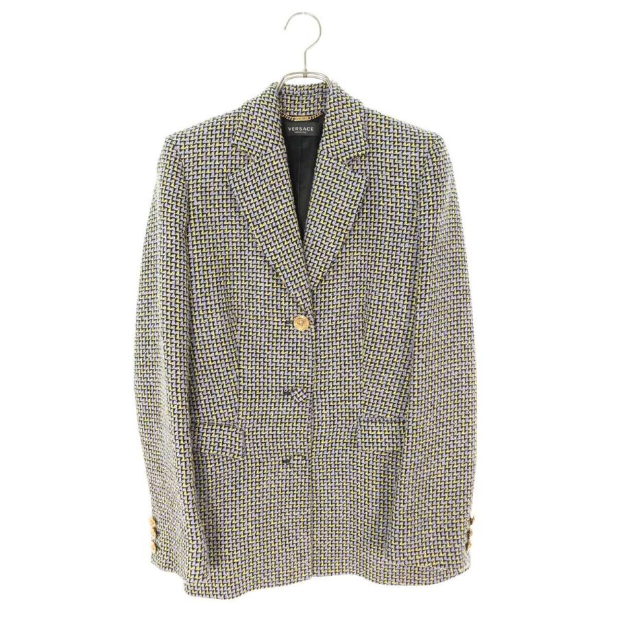 ジャンニヴェルサーチ サイズ:38  1003266 1A02852 ツイード3Bテーラードジャケット 中古 BS99 GIANNI VERSACE ジャンニヴェルサーチ サイズ:38 1003266 1A02852