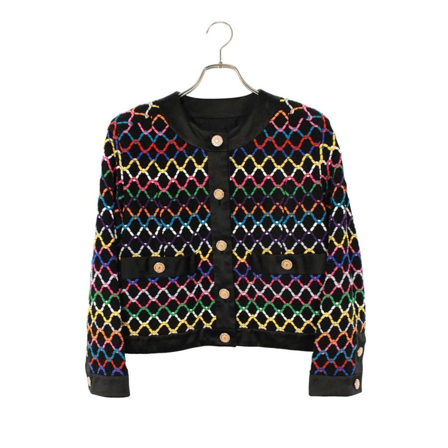 シャネル サイズ:42  P72503V64213 ココマークボタンノーカラージャケット 中古 SB01 CHANEL（シャネル） サイズ:42 P72503V64213 ココマークボタンノー