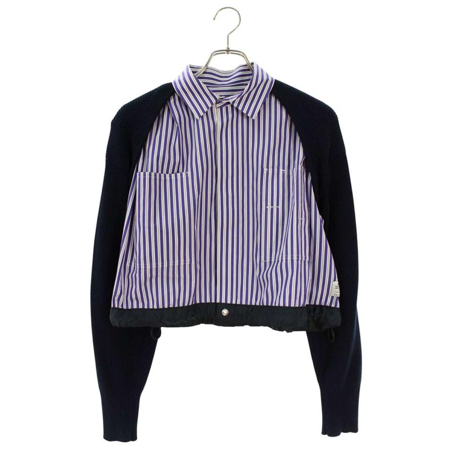サカイ サイズ:2  23-06874 トーマスメイソン ニットドッキング長袖シャツ 中古 BS99 sacai（サカイ） サイズ:2 23-06874 トーマスメイソン ニット
