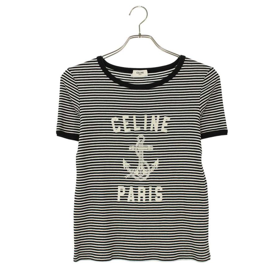 CELINE セリーヌ サイズ:XS 2X80D364V ボーダーTシャツ 中古 SB01  