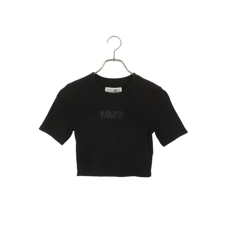 エムエムシックス サイズ:16Y  M60594 グリッターロゴリブTシャツ 中古 BS99 MM6 エムエムシックス サイズ:16Y M60594 グリッターロゴリブTシャツ