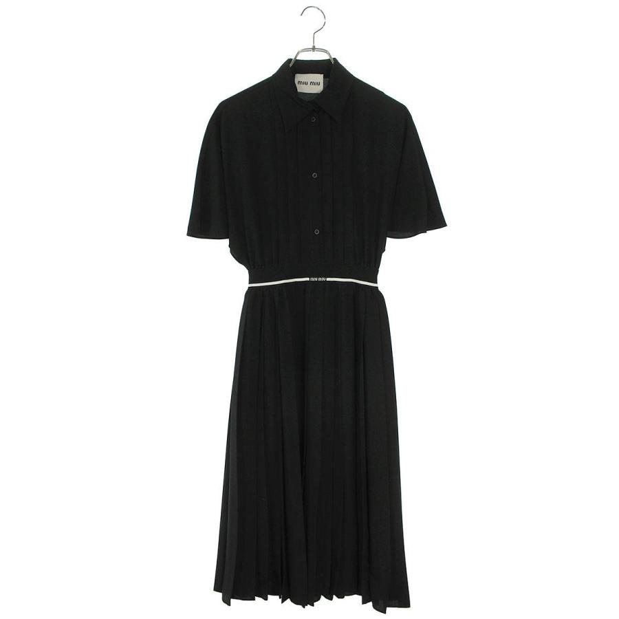 ミュウミュウ ワンピース DNA021 12W3 サイズ:36 クレープ デ シン  