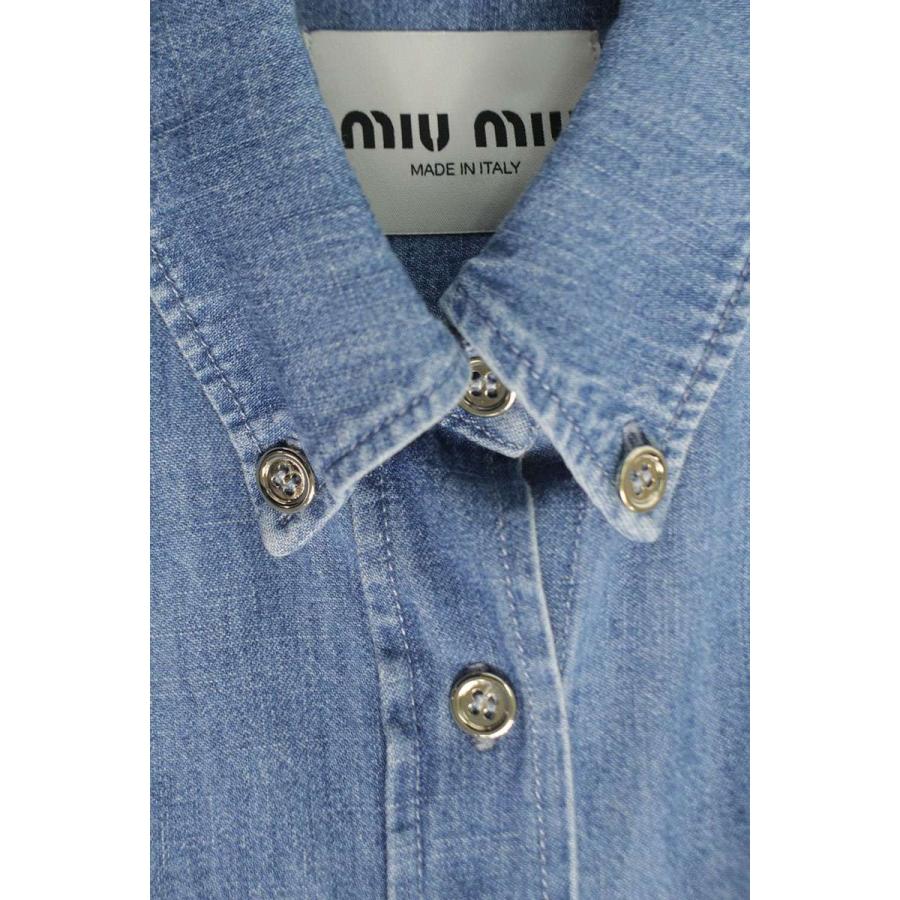 miu miu（ミュウミュウ） サイズ:36 GWA201 ロゴ刺繍半袖デニム