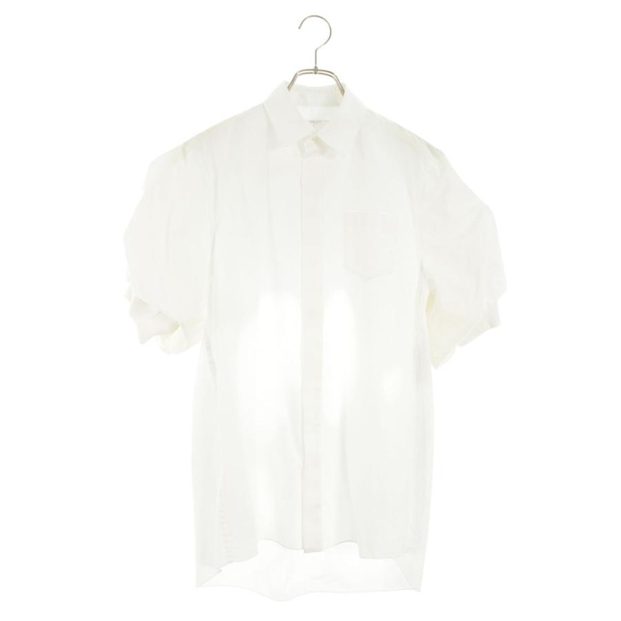 美品 Sacai サカイ シワ加工 ミニワンピース 白 日本製 sacai（サカイ） サイズ:1 25AW SCW-226 ナイロンドッキングコットン