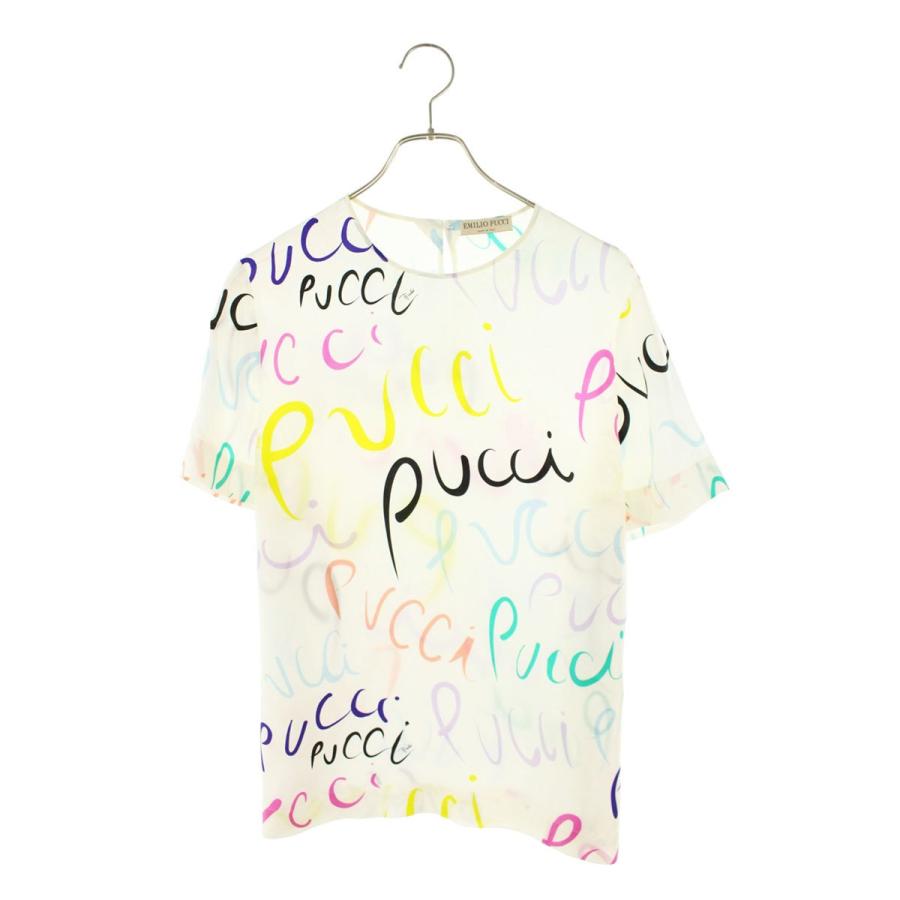 EMILIO PUCCI（エミリオプッチ） サイズ:38 9RRM80 ロゴ総柄シルク半袖 
