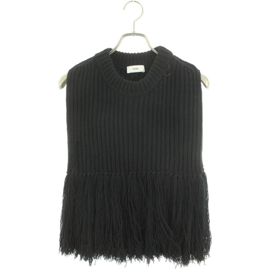 HYKE黒のノースリーブニットベスト 【公式通販】