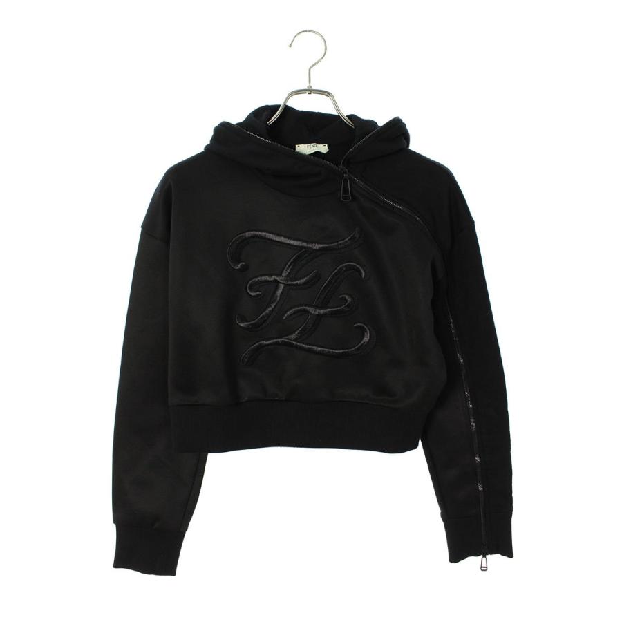 フェンディ パーカー FS7219 A9D6 サイズ:XS ロゴ刺繍アシンメトリー  