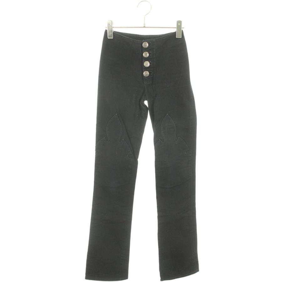 クロムハーツ サイズ:23インチ DNM PANTS BLK 旧式 フレアニーステッチデニムパンツ 中古 FK04 CHROME HEARTS（クロムハーツ） サイズ:23インチ DNM PANTS BLK 旧式