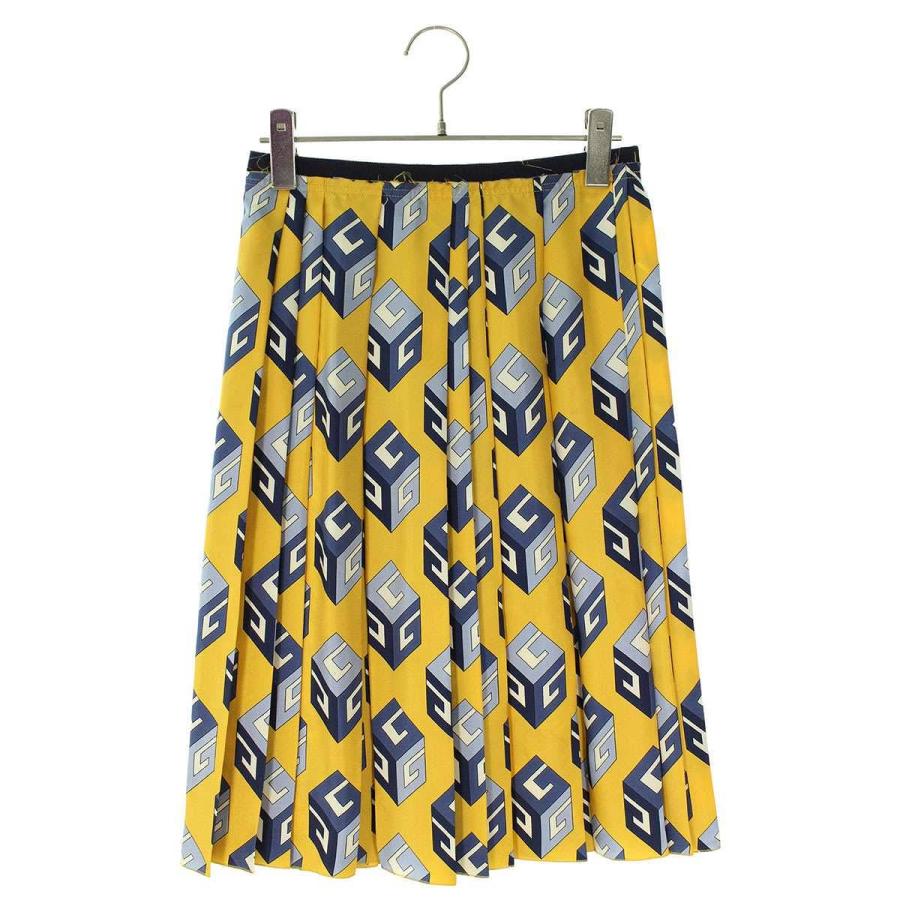 グッチ スカート 473381 ZIX64 サイズ:36 GGボックス総柄シルク  