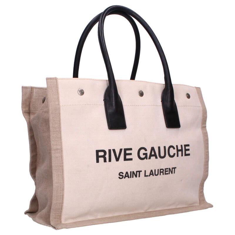 サンローランパリ   RIVE GAUCHE リヴ・ゴーシュ 617481 ロゴプリントキャンバストートバッグ 中古 BS99 SAINT LAURENT サンローランパリ RIVE GAUCHE リヴ・ゴーシュ 617481