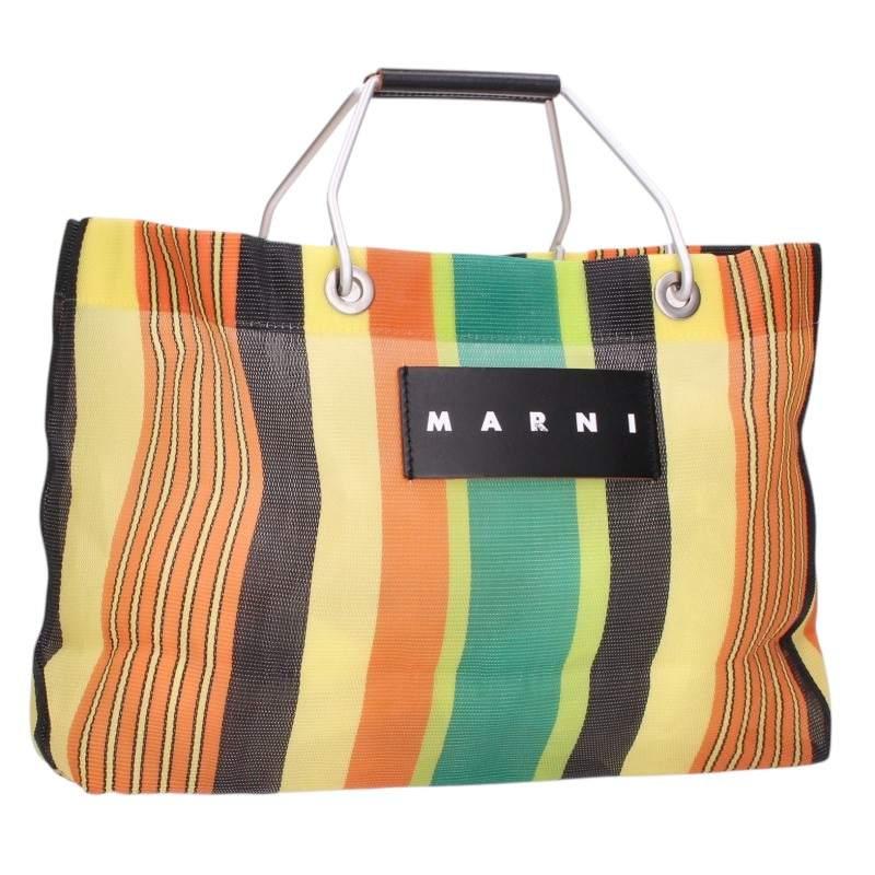 未使用級 マルニ トートバッグ ストライプ メッシュ MARNI（マルニ） ストライプナイロンメッシュトートバッグ 中古 BS99