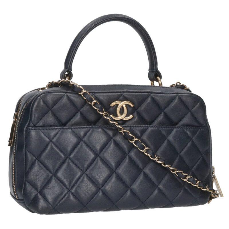 シャネル トレンディCC ラムスキンチェーンボーリングショルダーバッグ 中古 SB01 CHANEL（シャネル） トレンディCC ラムスキンチェーンボーリング