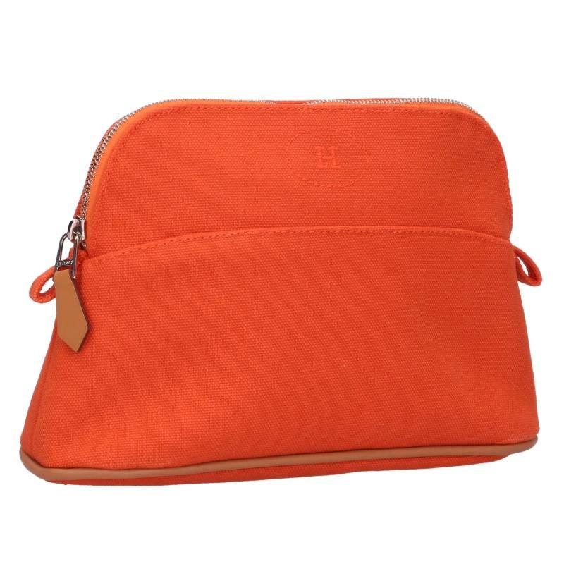 HERMES ボリード キャンバス ポーチ オレンジ HERMES（エルメス） ボリードポーチ20 ミニ キャンバス オレンジポーチ