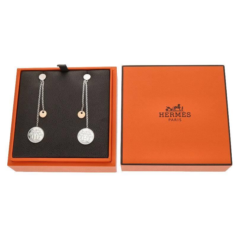 HERMES エルメス ピアス エクスリブリス PM コンビピアス 中古 HERMES エルメス ピアス エクスリブリス PM コンビピアス 中古