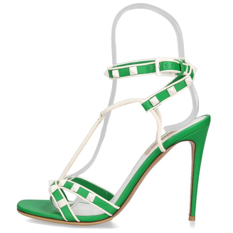 VALENTINO ヴァレンティノ サンダル サイズ:38.5 スタッズ装飾レザー 