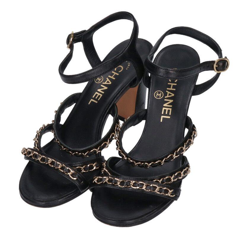 シャネル サイズ:36 チェーン装飾サンダル 中古 BS99 CHANEL（シャネル） サイズ:36 チェーン装飾サンダル 中古 BS99