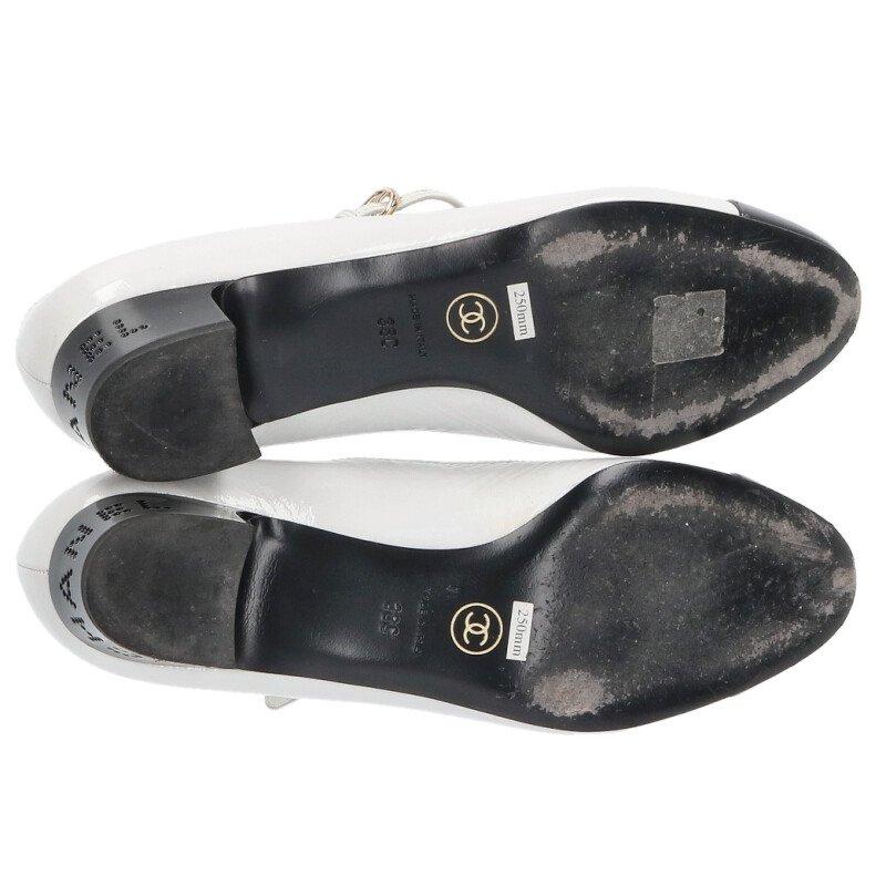 CHANEL（シャネル） パンプス サイズ:38 G34996 ロゴヒールバイカラー
