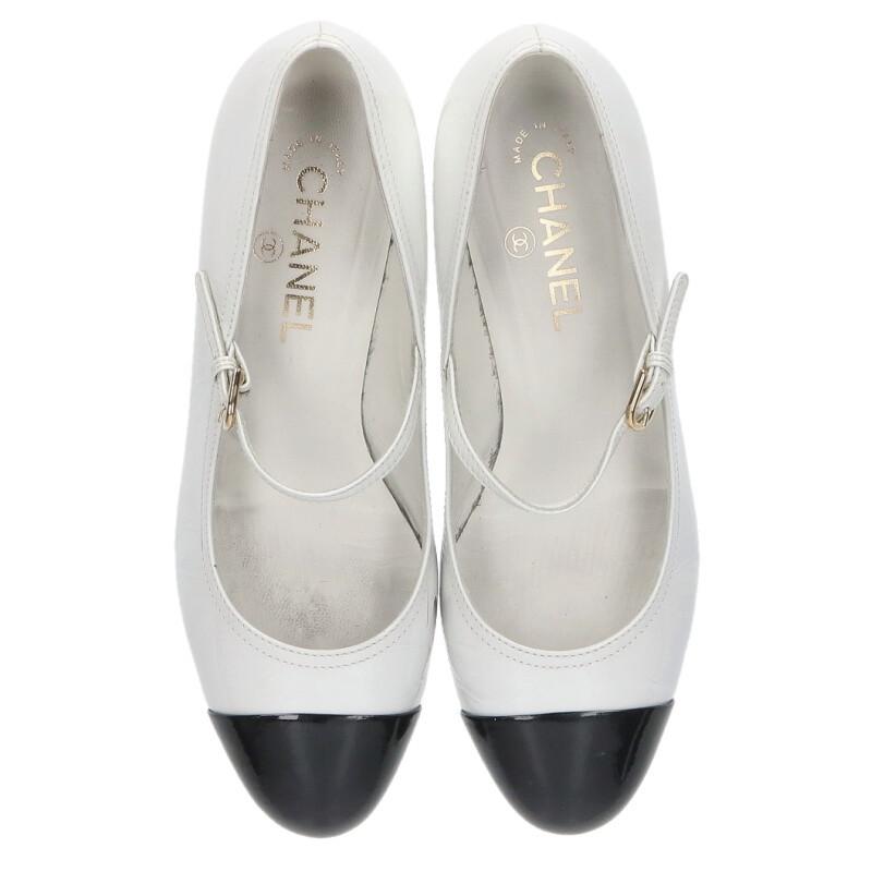 CHANEL（シャネル） パンプス サイズ:38 G34996 ロゴヒールバイカラー