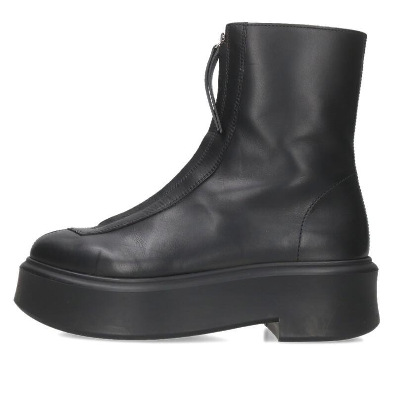 【美品】THE ROW ZIPPED BOOT ブラック 37 THE ROW（ザ ロウ） サイズ:37 ZIPPED BOOT I カーフスキンフロント