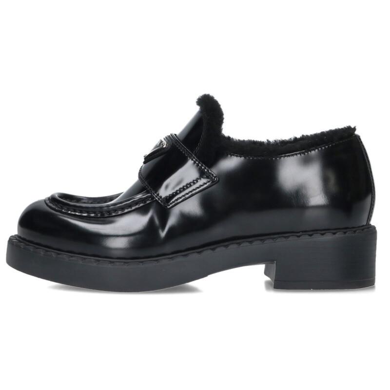 PRADA ローファー トライアングルロゴ ローファー 37 PRADA（プラダ） サイズ:37 トライアングルロゴプレートブラシュド